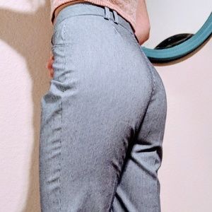 VTG High-waist pinstriped slacks, Navy Blue